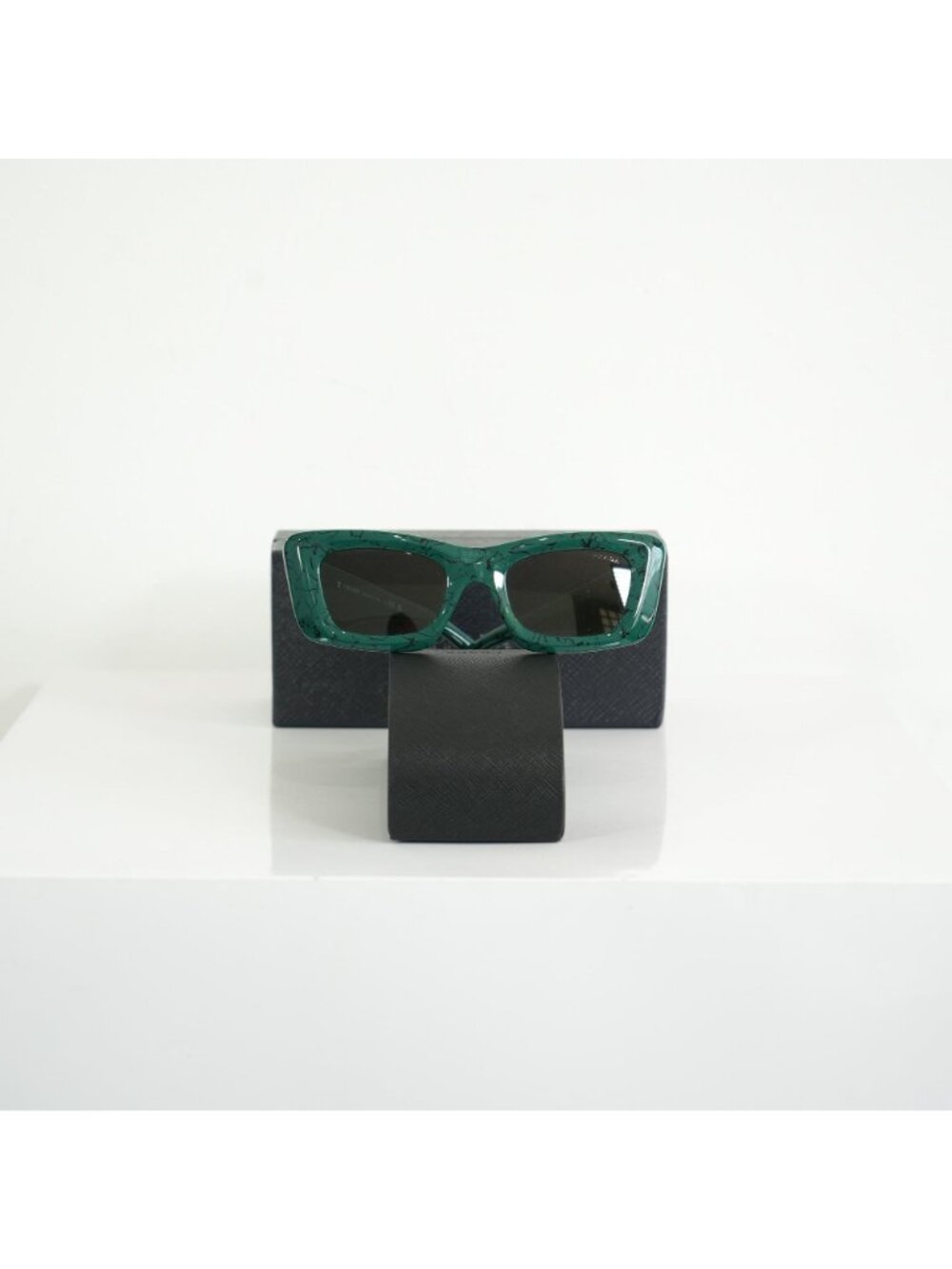 Prada SPR 13Z Green Marble Acetate Finish Sunglasses FULL SET - Picture 3 of 11